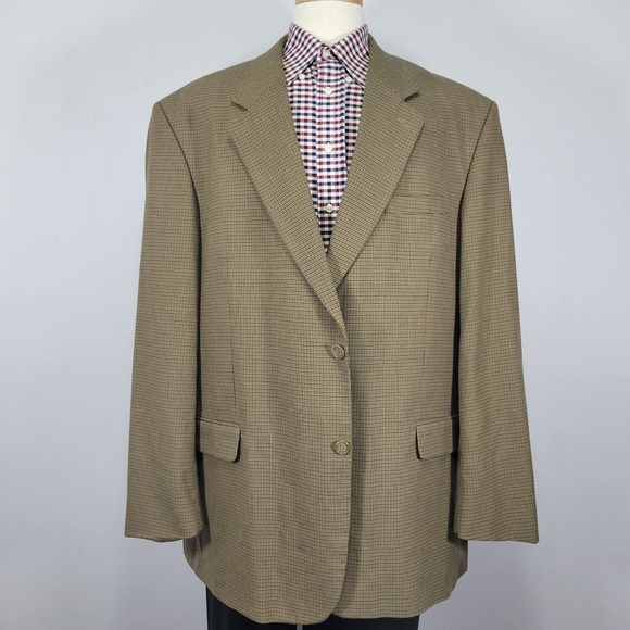 Alexander Lloyd Men's‎ Sport Coat Blazer Two Button Brown Polyester Rayon Sz 52L